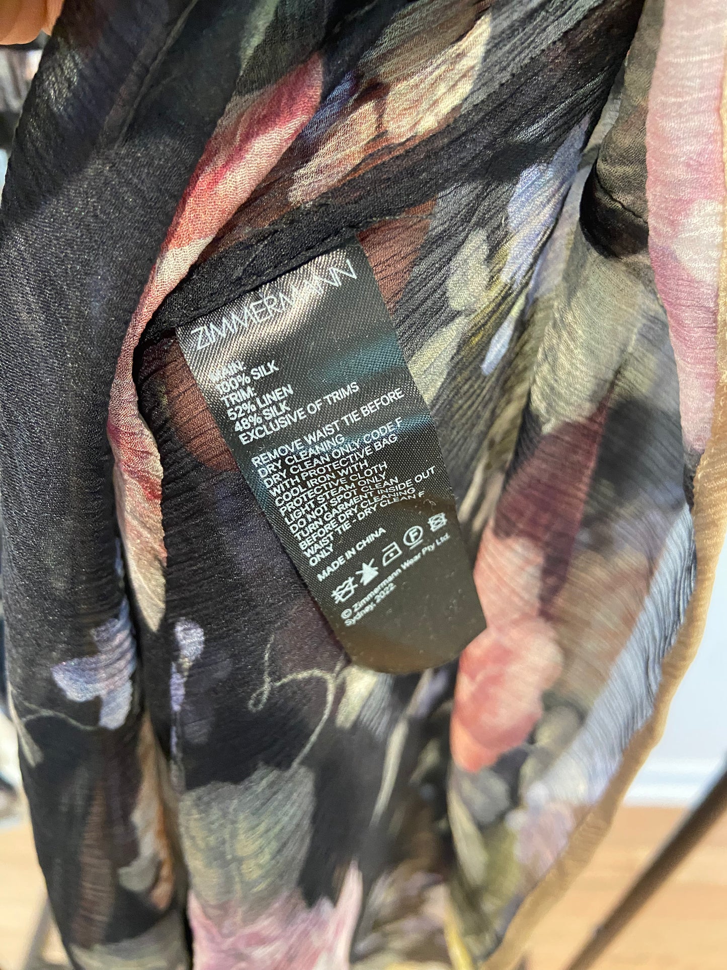 Zimmermann Luminosity Floral-Print Silk Midi Dress size 2 US 8