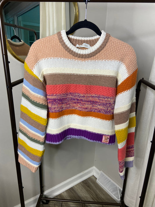 Zimmermann Cosmic Stripe Cropped Sweater size US 4
