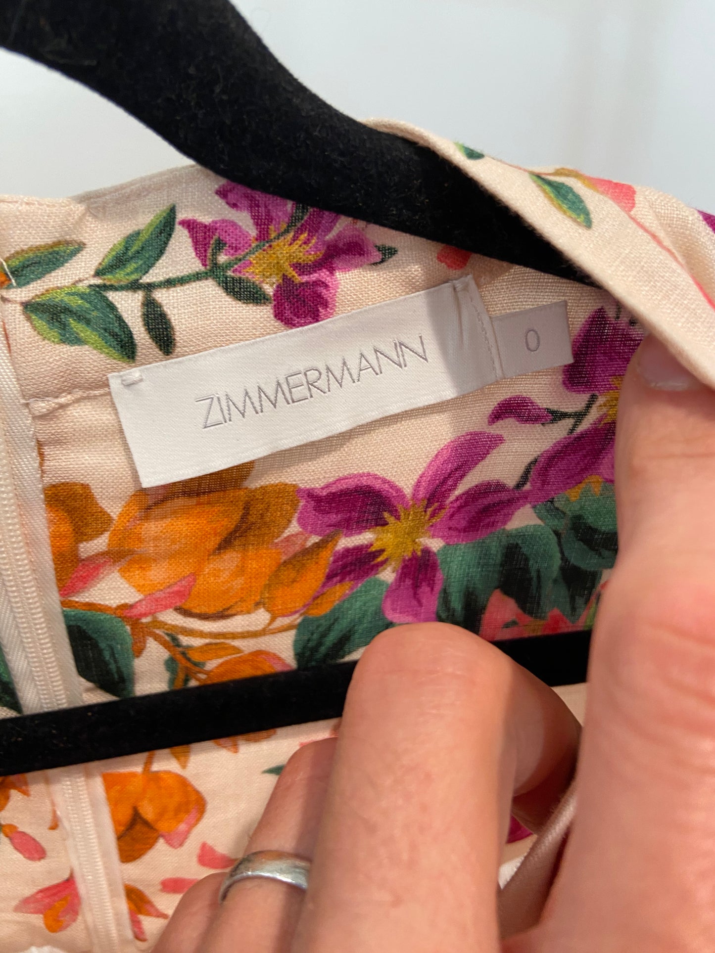 Zimmermann Tropicana Floral-Print Linen Mini Dress size 0 US 2