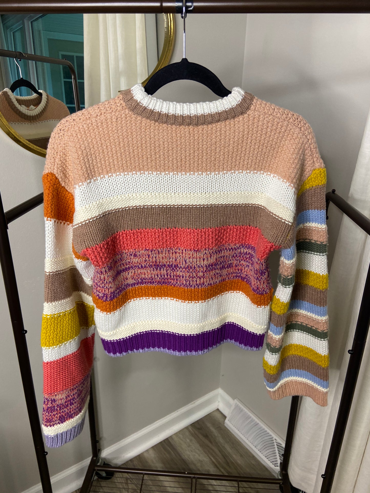 Zimmermann Cosmic Stripe Cropped Sweater size US 4