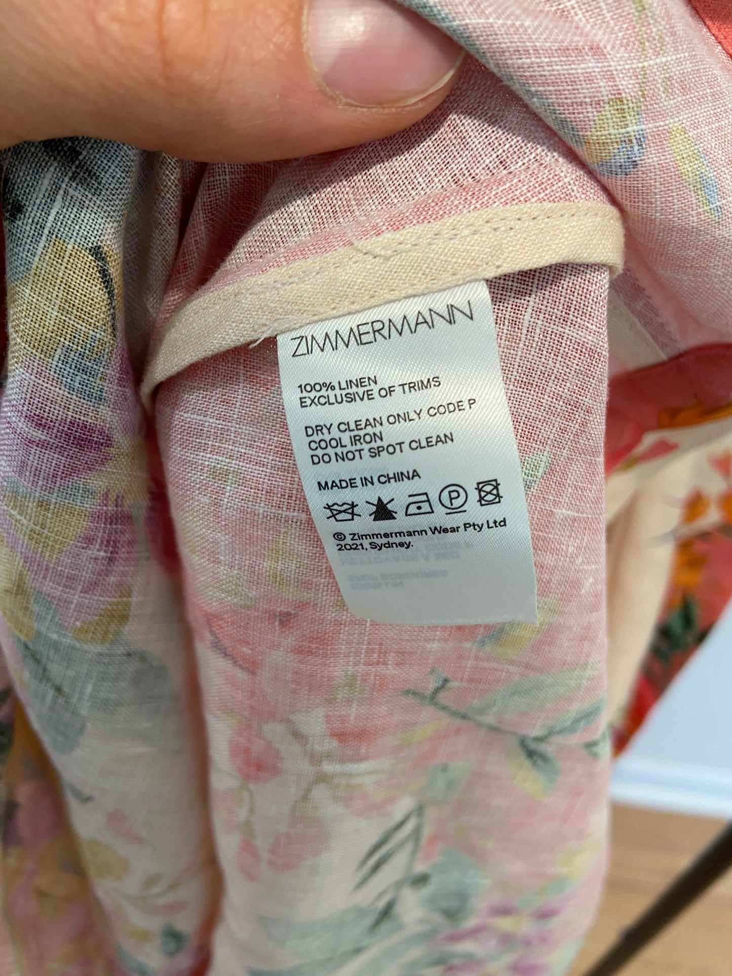 Zimmermann Tropicana Floral-Print Linen Mini Dress size 0 US 2
