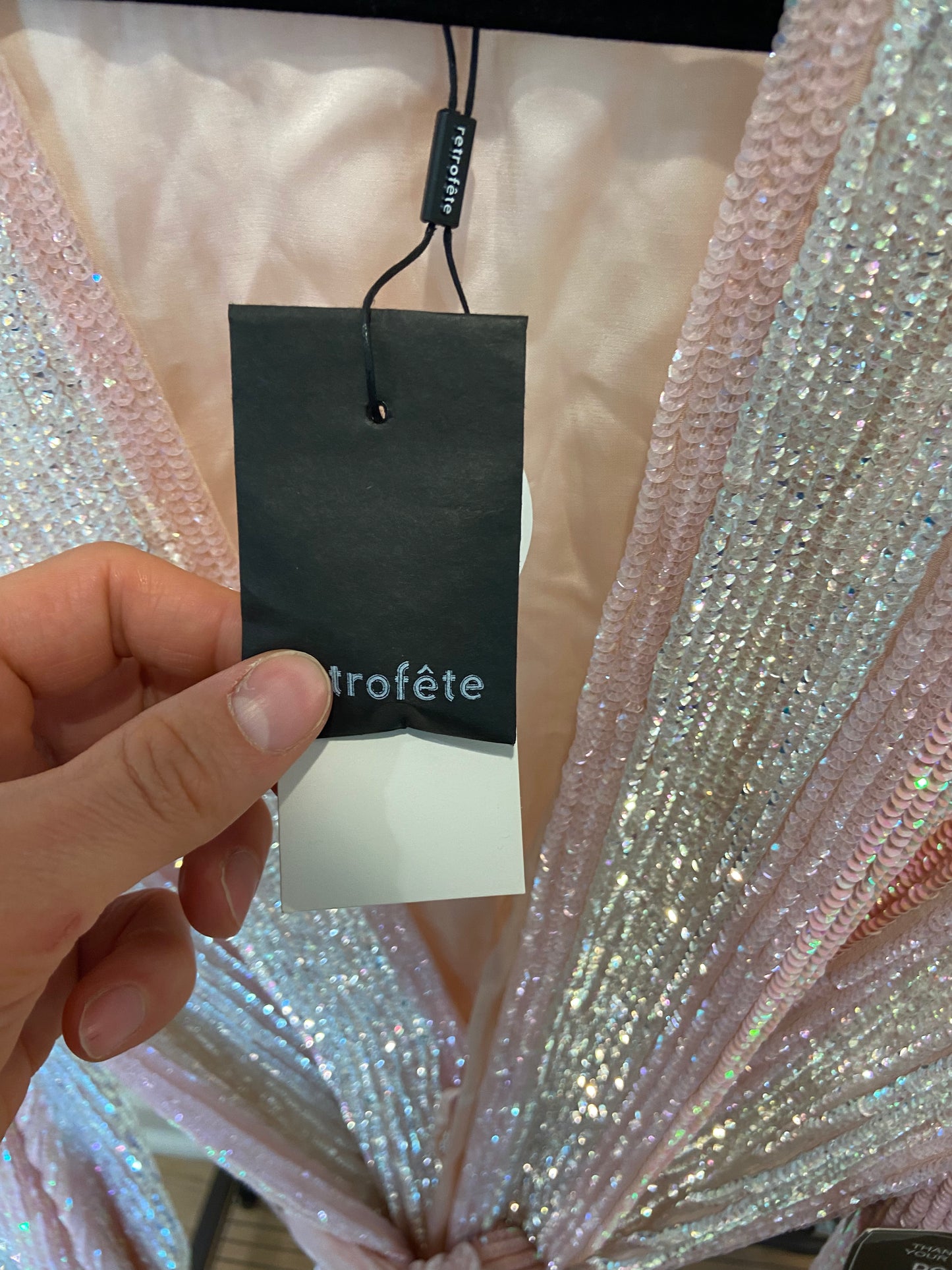 Retrofete Gabrielle Robe Dress Pastel Pink Stripes size M