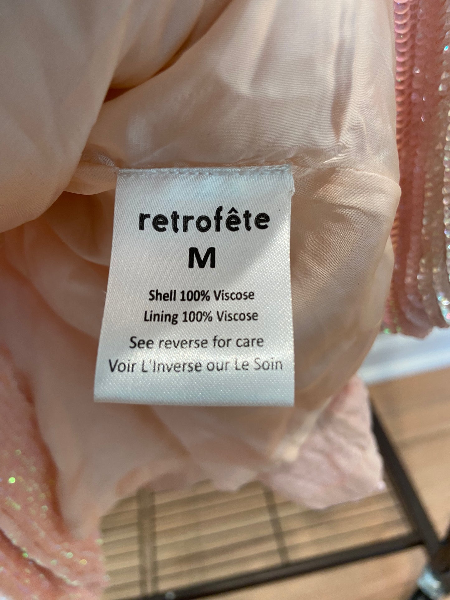 Retrofete Gabrielle Robe Dress Pastel Pink Stripes size M