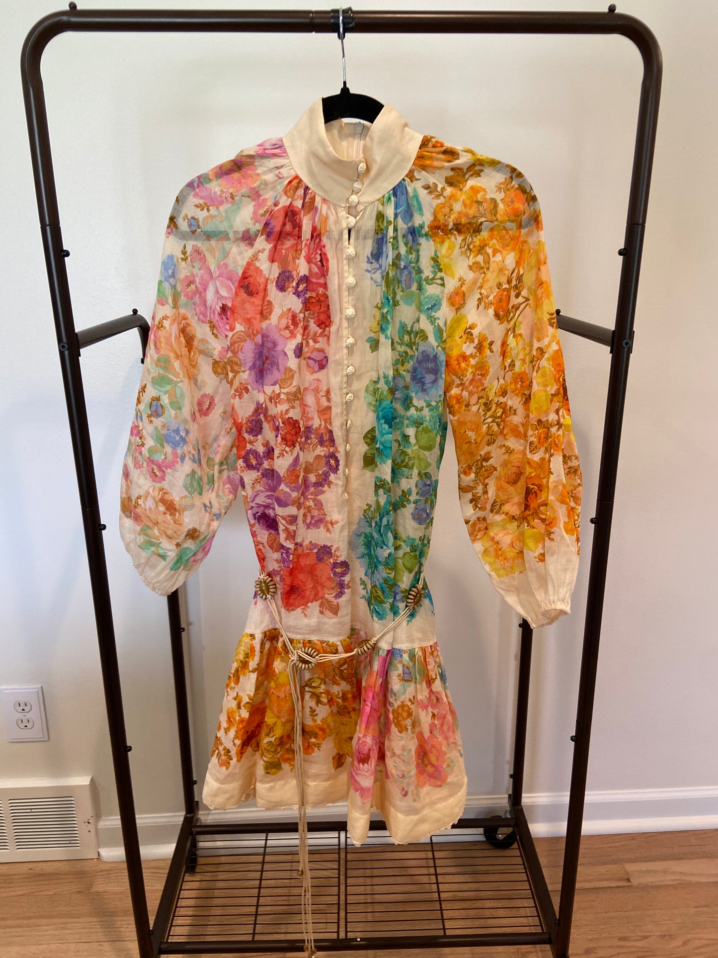 Zimmermann Raie Lantern Mini Dress size 1 US 6