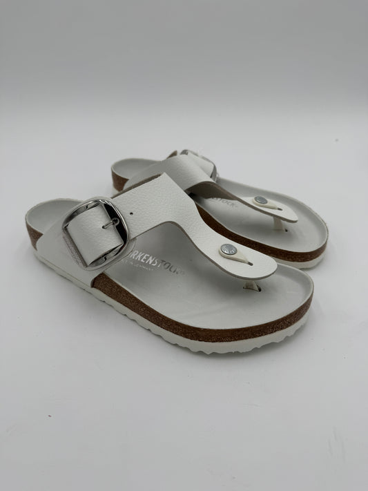 Birkenstock White Gizeh Big Buckle Sandals size 41 US 10
