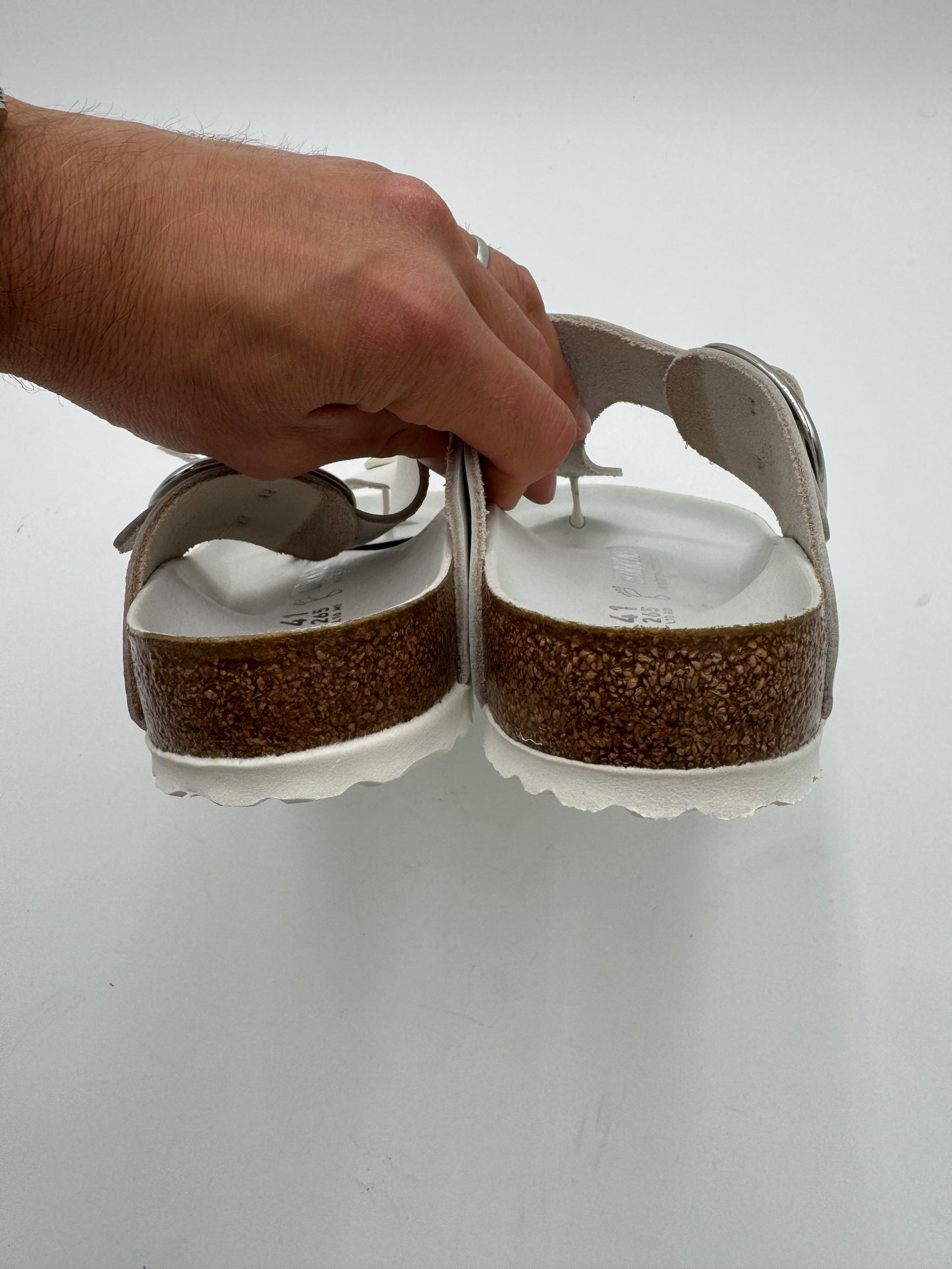 Birkenstock White Gizeh Big Buckle Sandals size 42 US 10