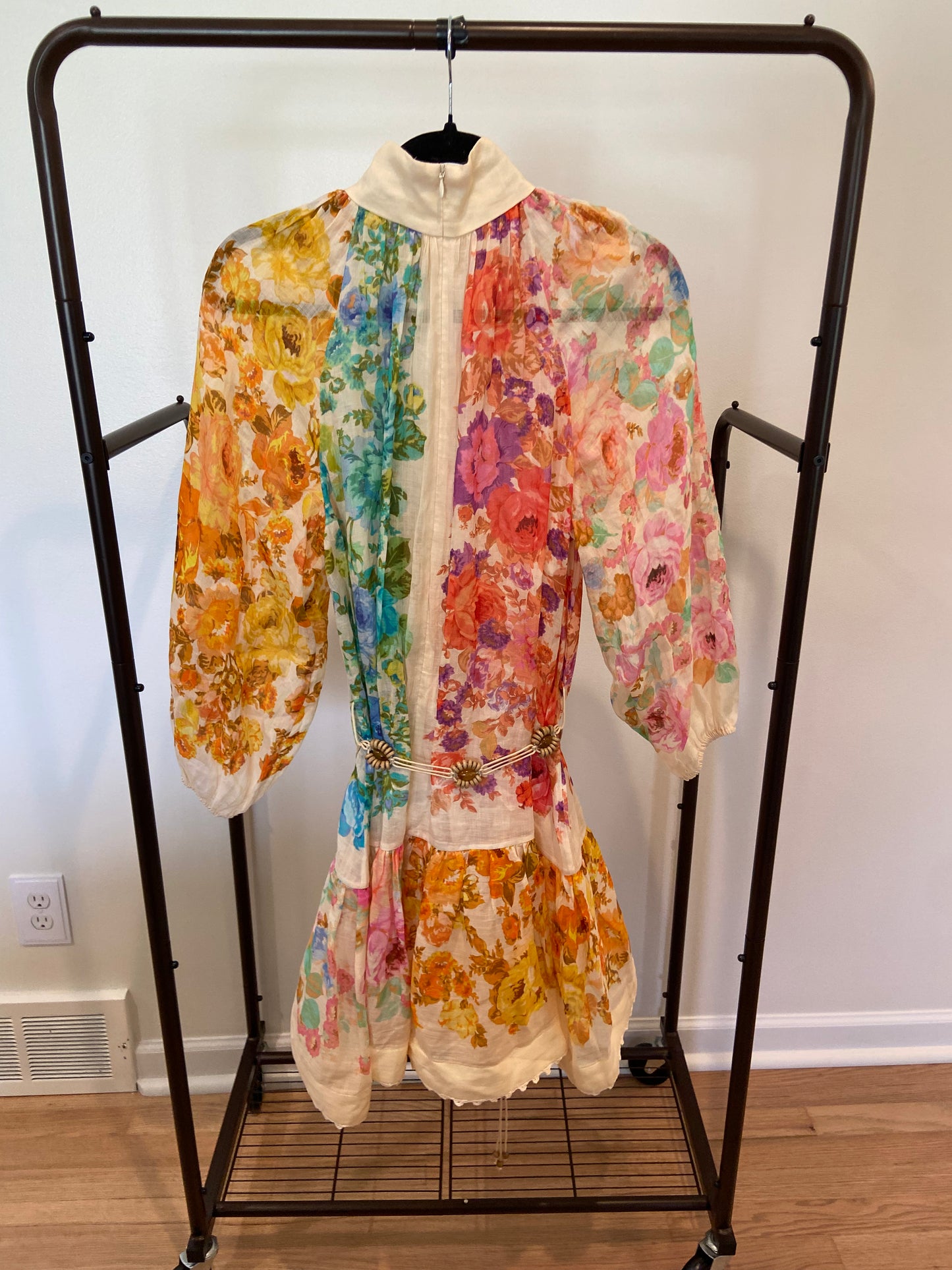 Zimmermann Raie Lantern Mini Dress size 1 US 6