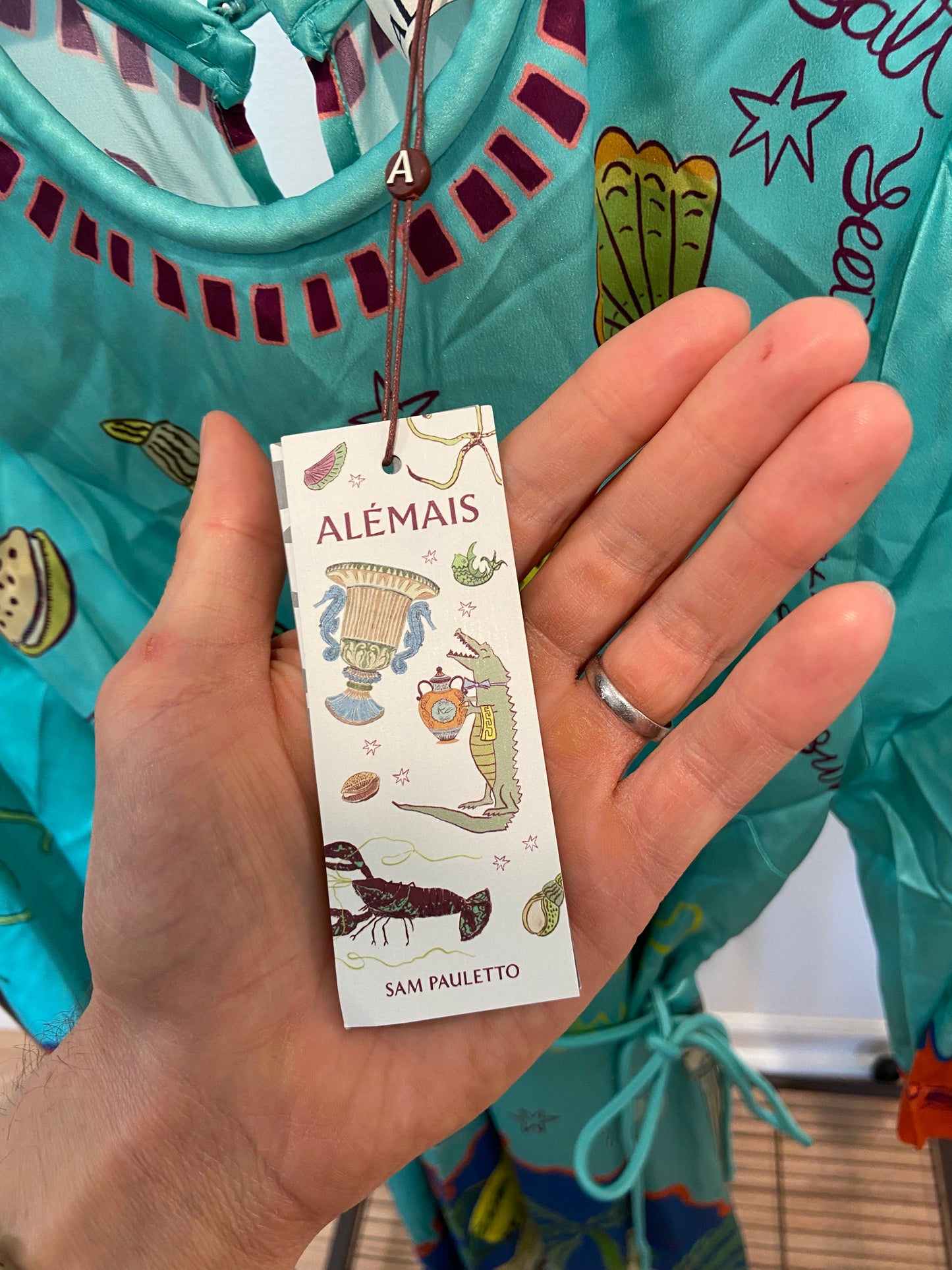 Alemais Surrealist Summer Midi Silk Dress size US 4