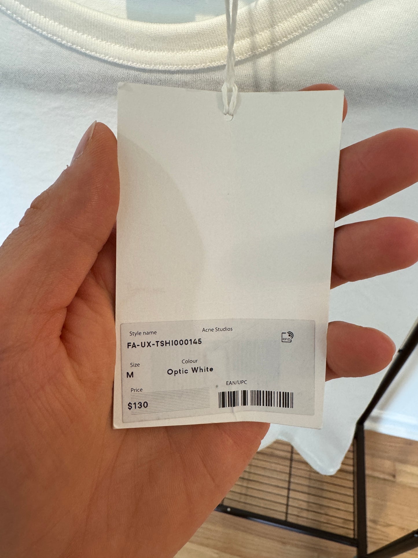 Acne Studios Nace Face Patch Cotton T Shirt in Optic White size M