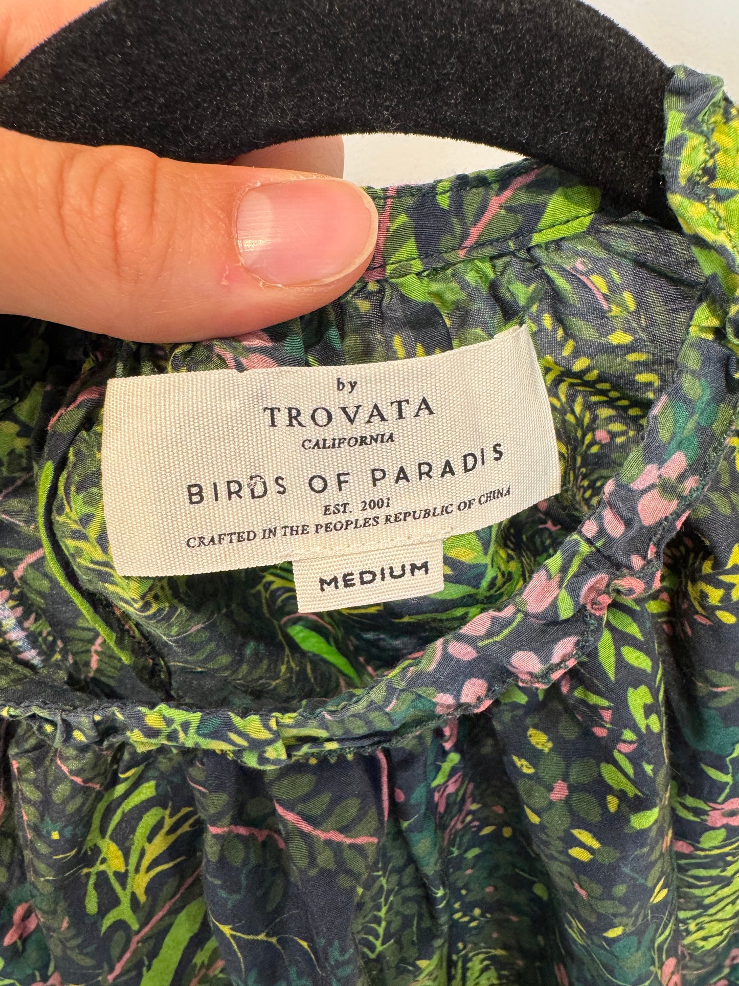 Trovata Carla High neck Shirt Forest Fern size M