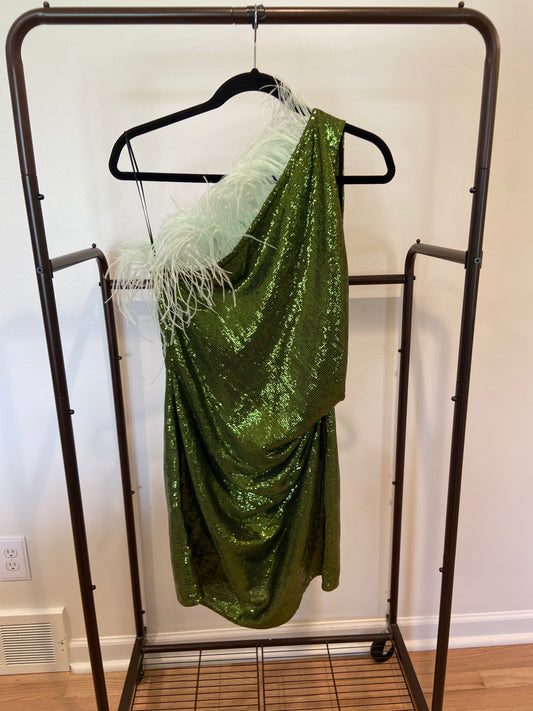 Nervi Green Glitter Mini Dress size 44 US 8