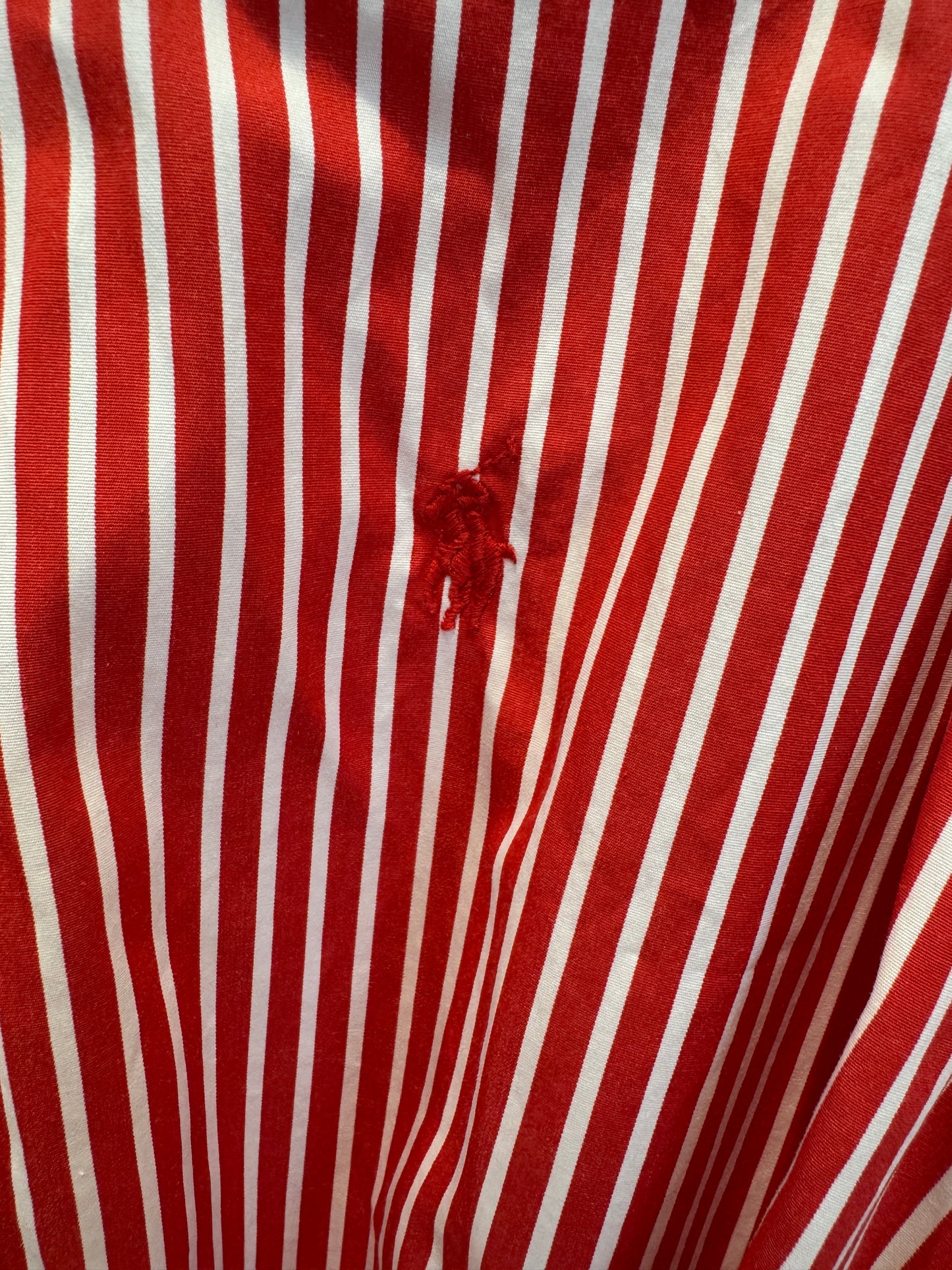 Polo Ralph Lauren Midi Shirt Dress Red Stripe size 4