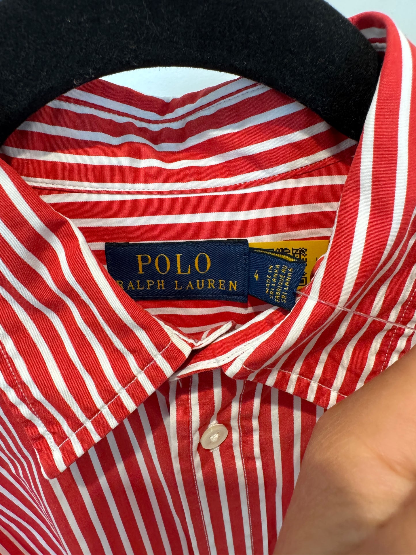 Polo Ralph Lauren Midi Shirt Dress Red Stripe size 4