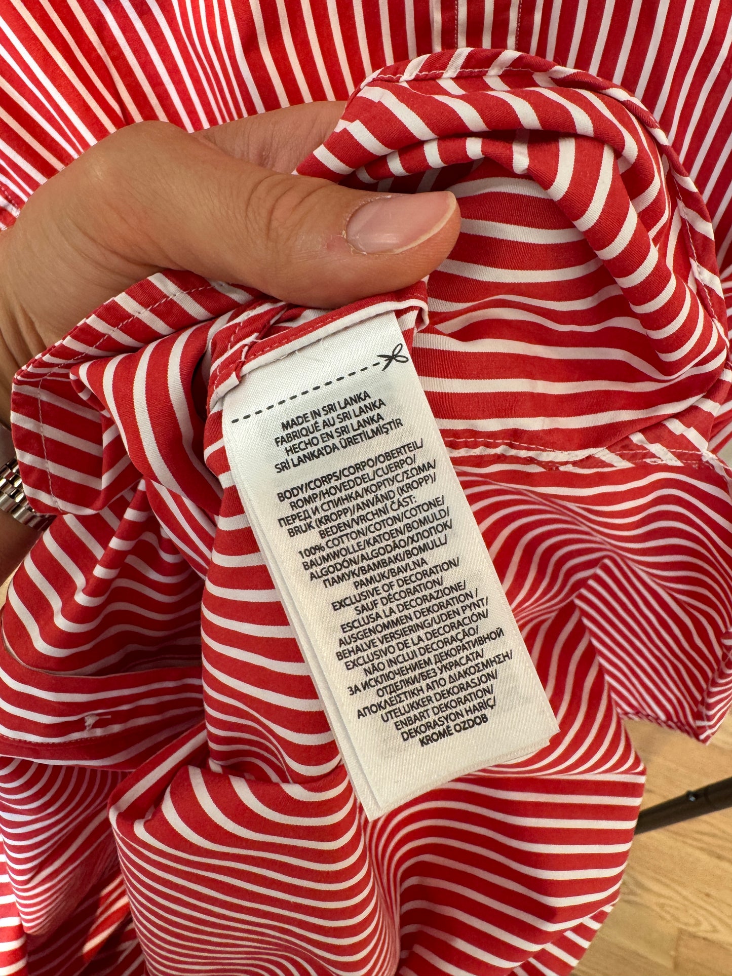 Polo Ralph Lauren Midi Shirt Dress Red Stripe size 4