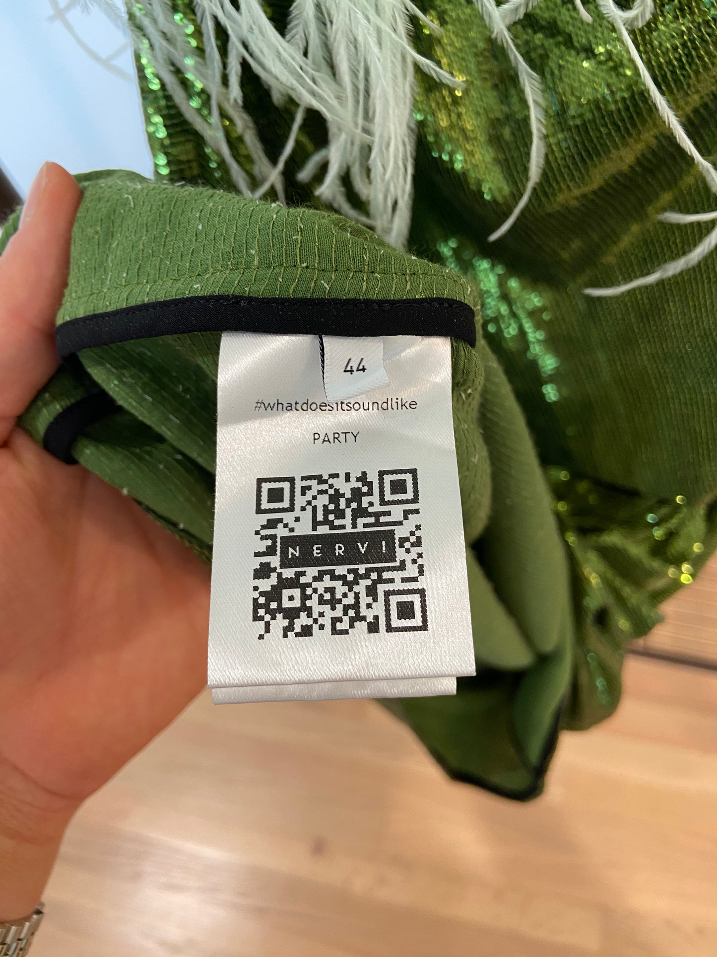 Nervi Green Glitter Mini Dress size 44 US 8