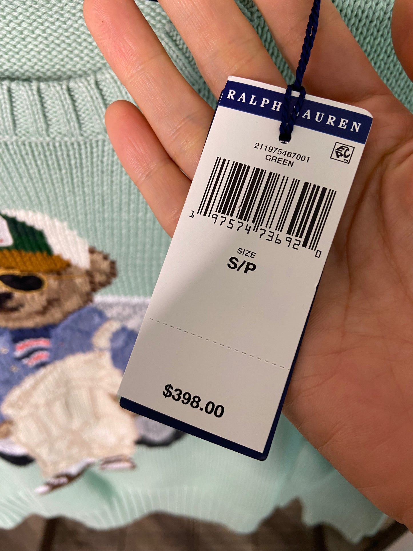 Polo Ralph Lauren Bear Sweater size S