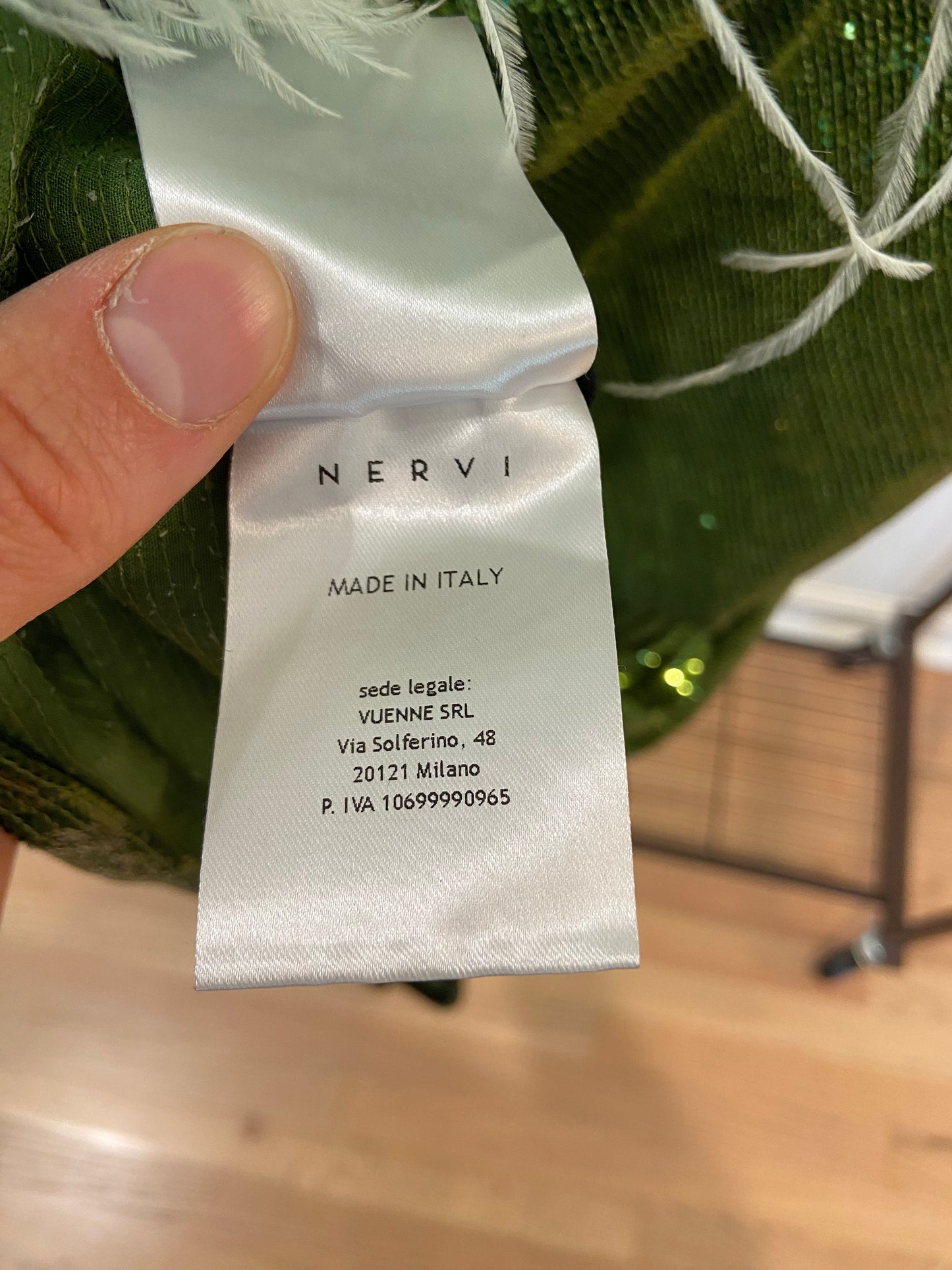 Nervi Green Glitter Mini Dress size 44 US 8