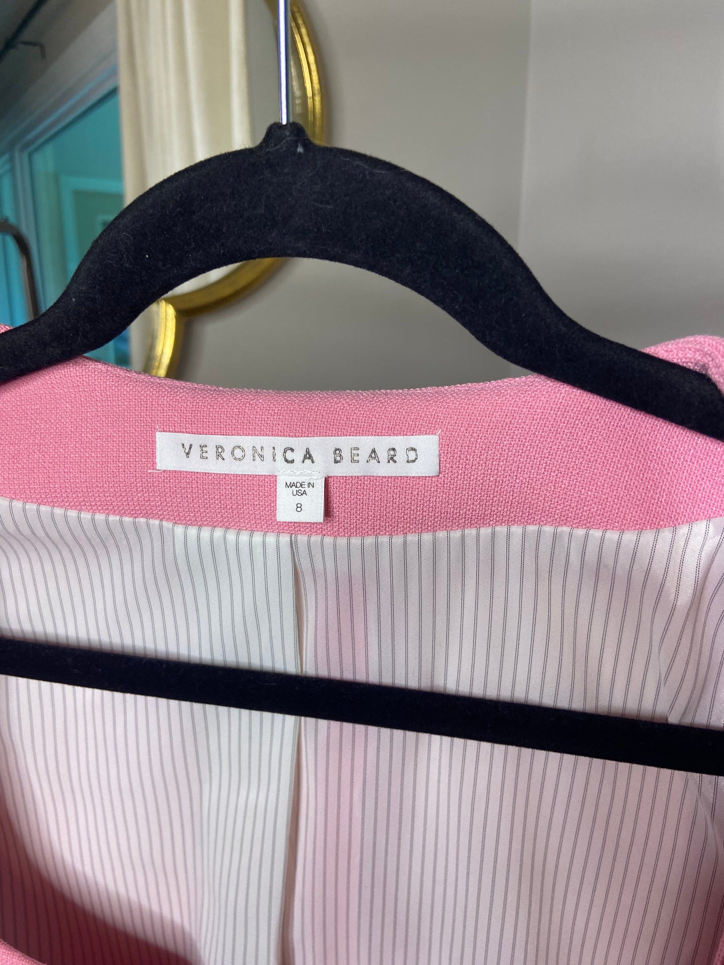 Veronica Beard Ria Collarless Jacket Pink size 8