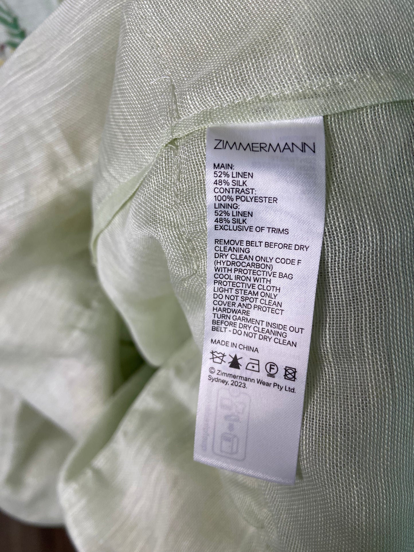 Zimmermann Matchmaker Mint Tropical Floral Dress size US 6