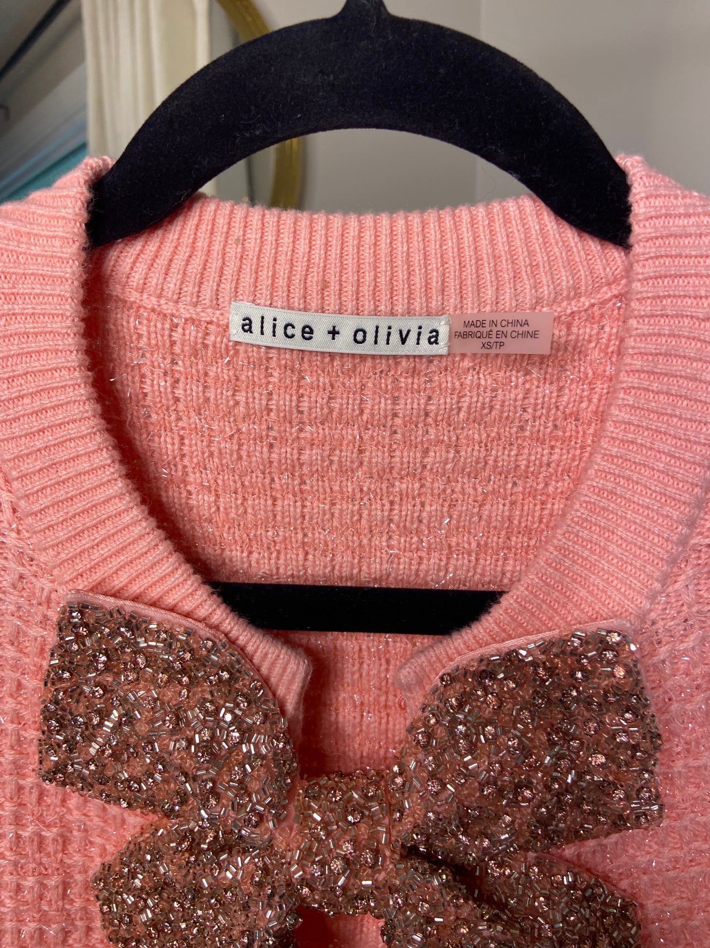 Alice and Olivia Akira Bow-Embellished Cardigan size XS