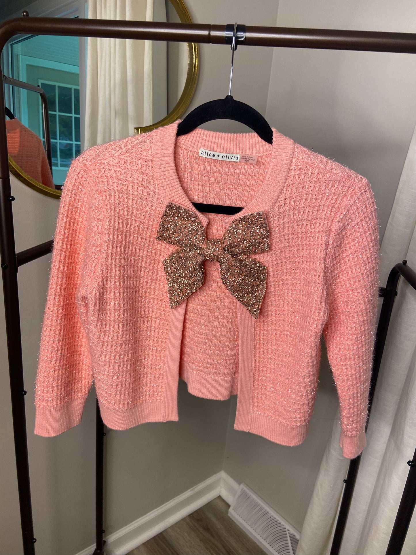 Alice and Olivia Akira Bow-Embellished Cardigan size XS