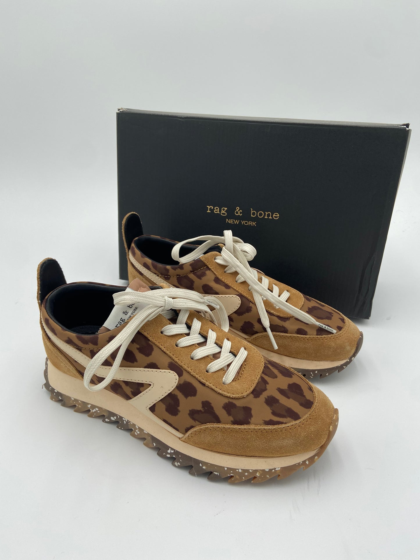 Rag & Bone Retro Runner Leopard Suede & Leather Sneakers size 6