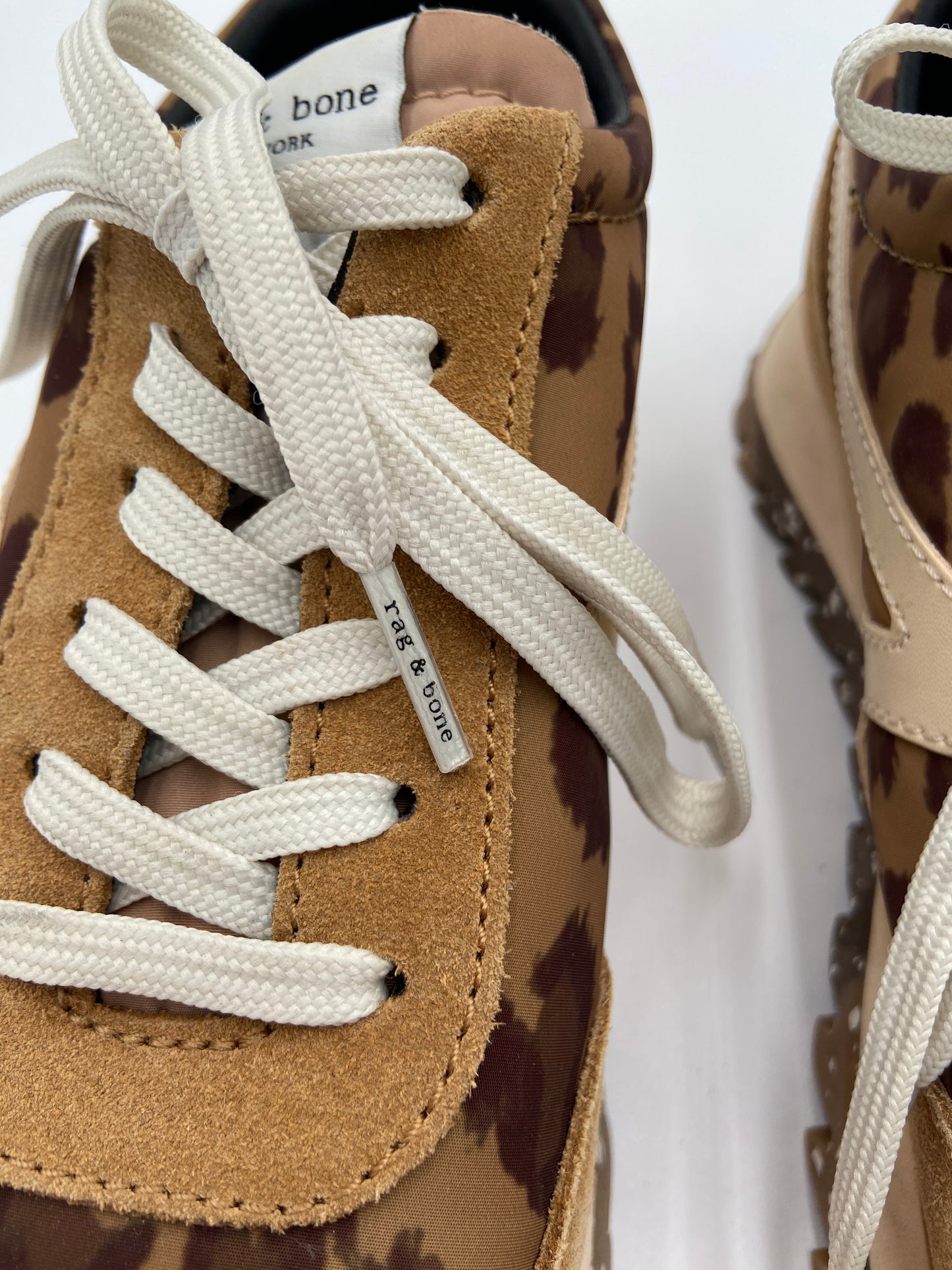 Rag & Bone Retro Runner Leopard Suede & Leather Sneakers size 6