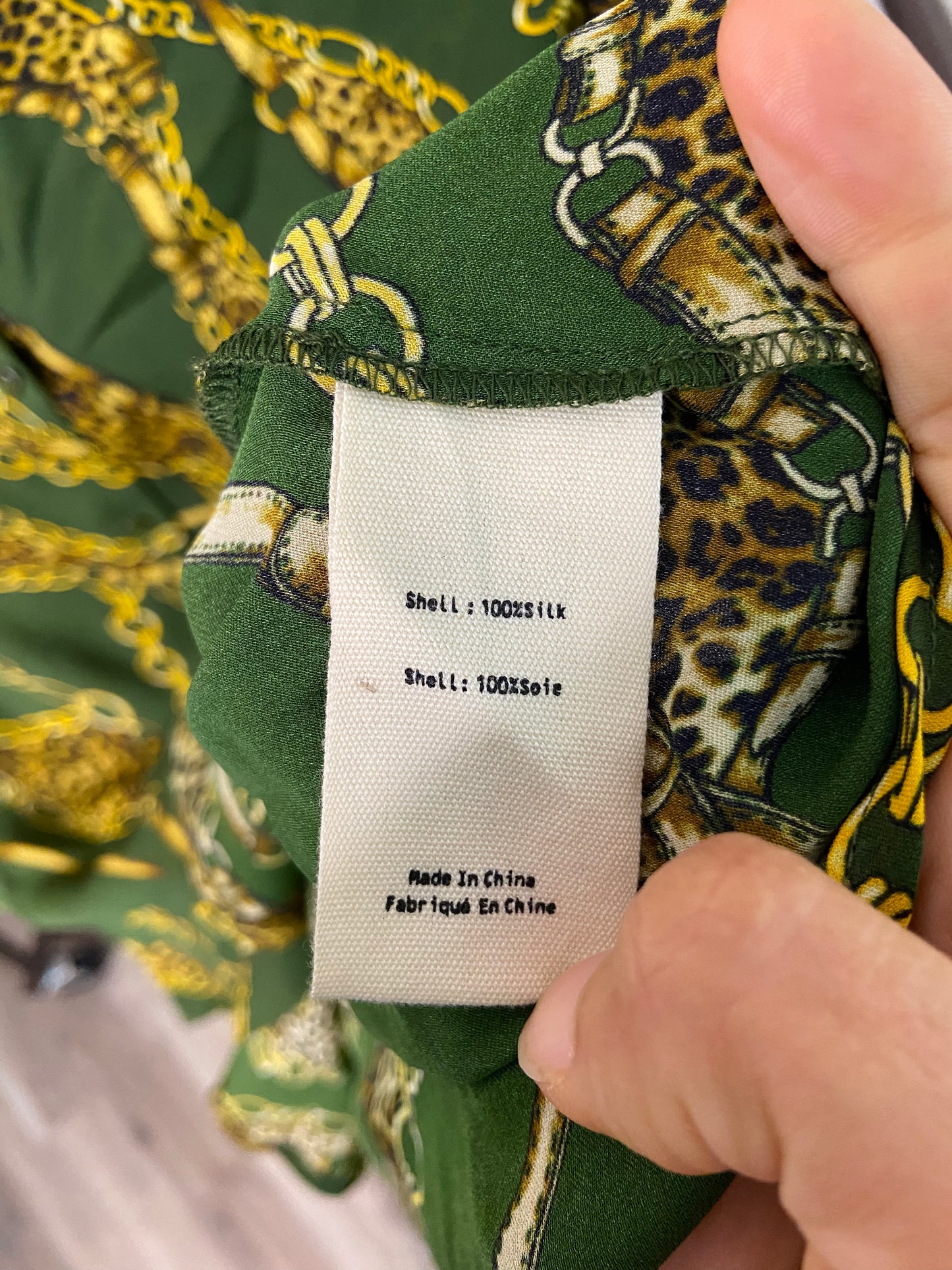 L'agence Nina Silk Printed Blouse In Green size S