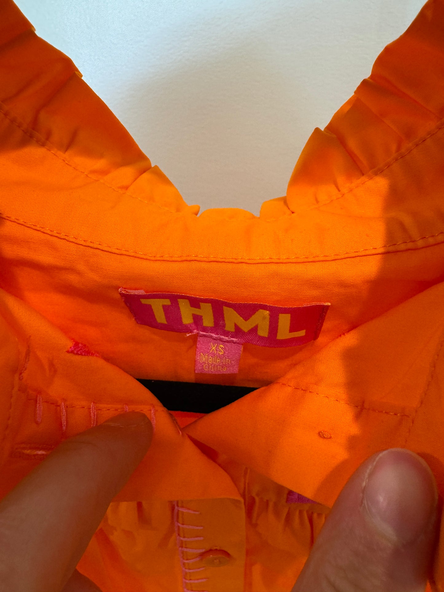 THML Brynn Orange Embroidered Top size XS