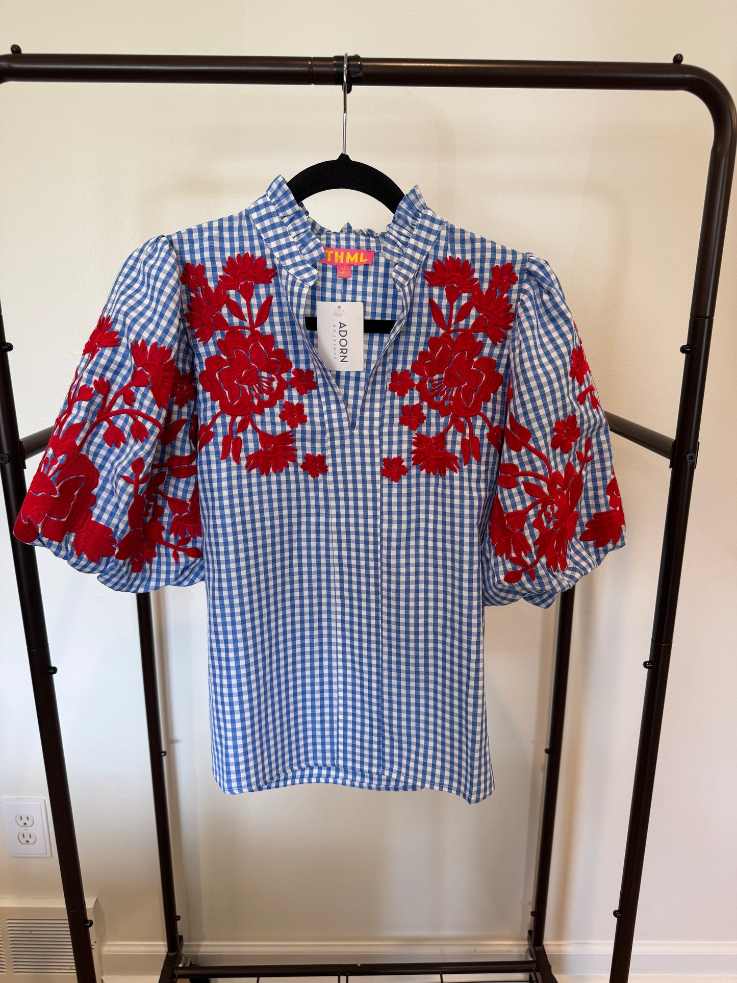 THML The Peaceful Blue Embroidered Blouse size XS