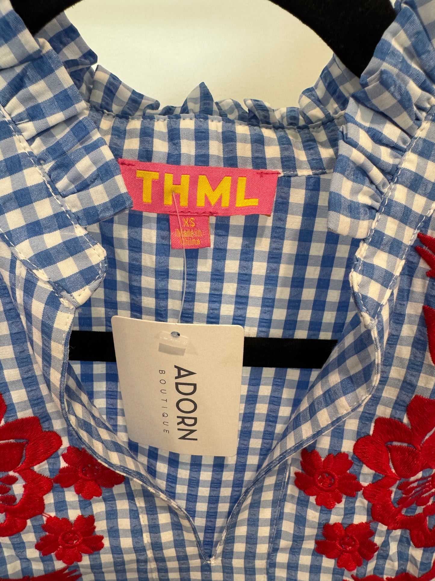 THML The Peaceful Blue Embroidered Blouse size XS