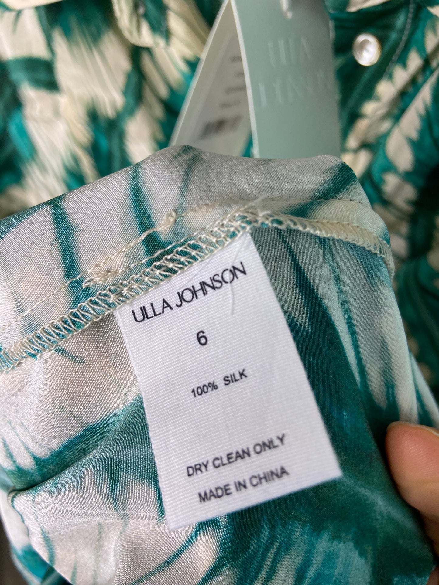 Ulla Johnson Silhouette Silk Dress in Acacia size 6