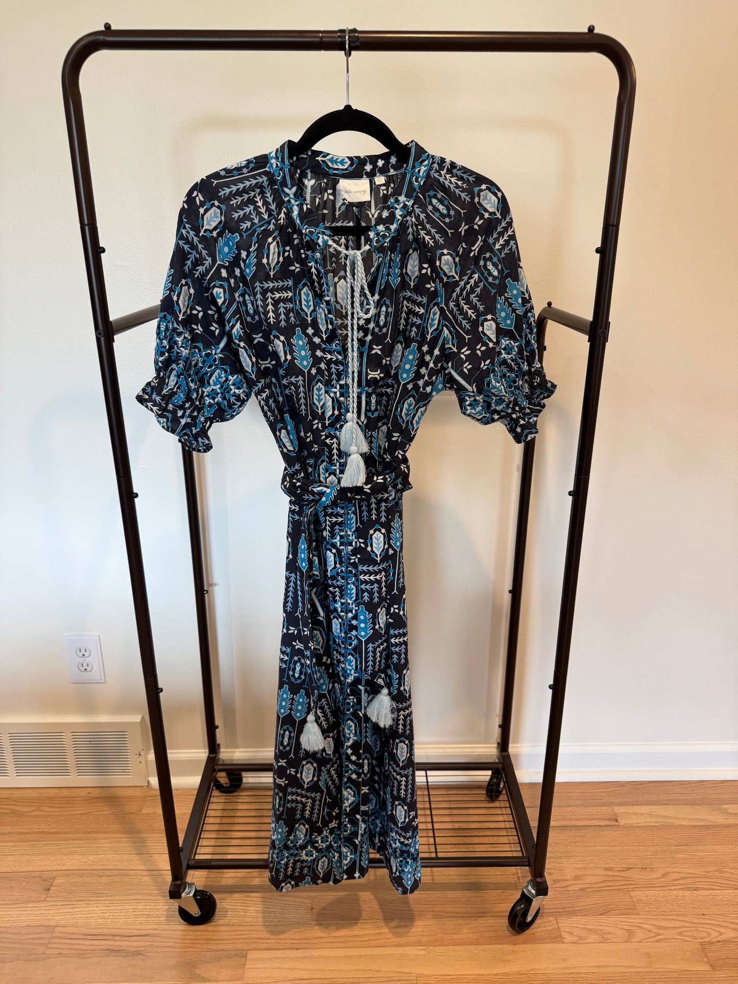 Julia Amory Zoe Coatue Blue Midi Dress size XS