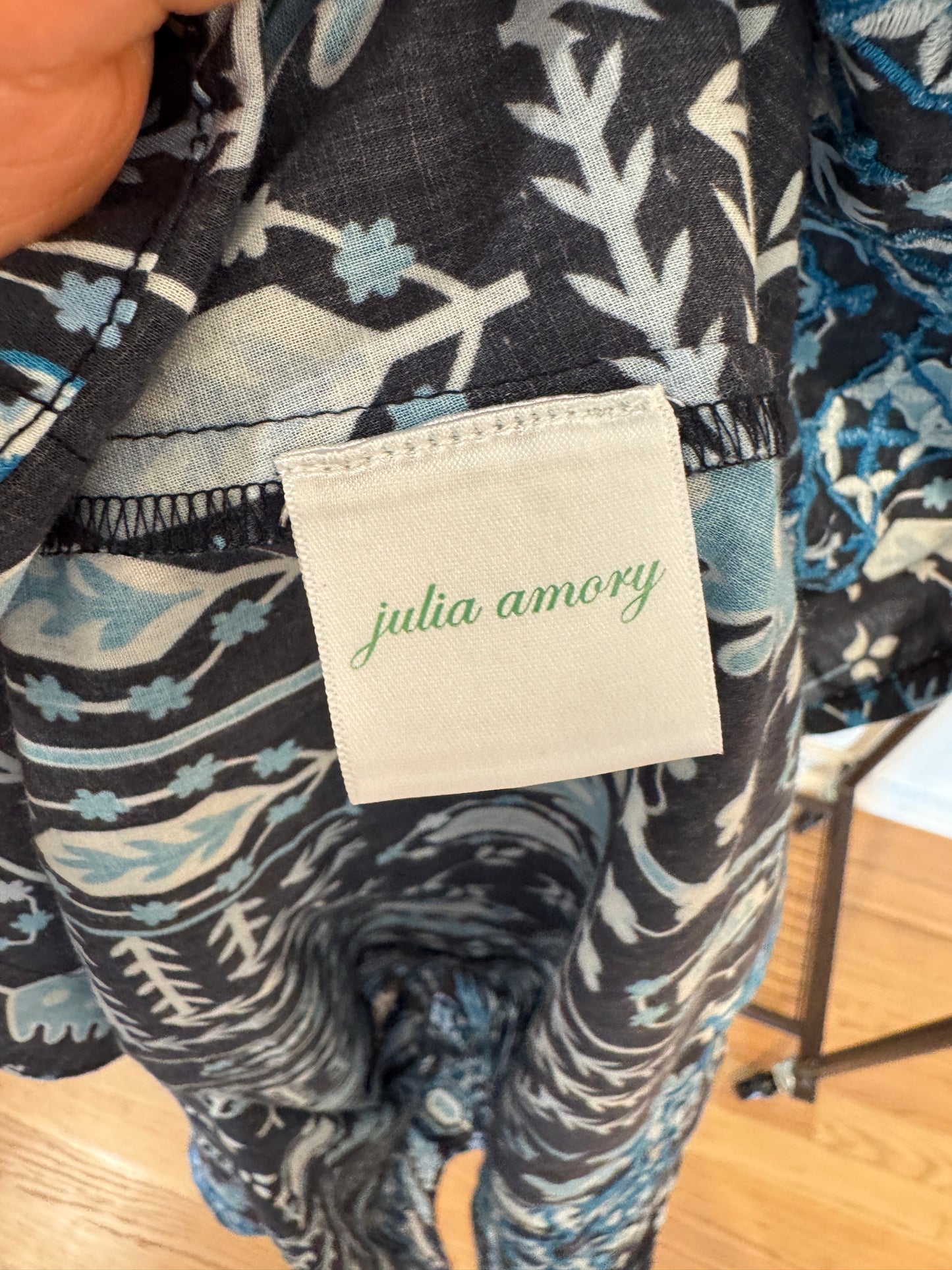Julia Amory Zoe Coatue Blue Midi Dress size XS