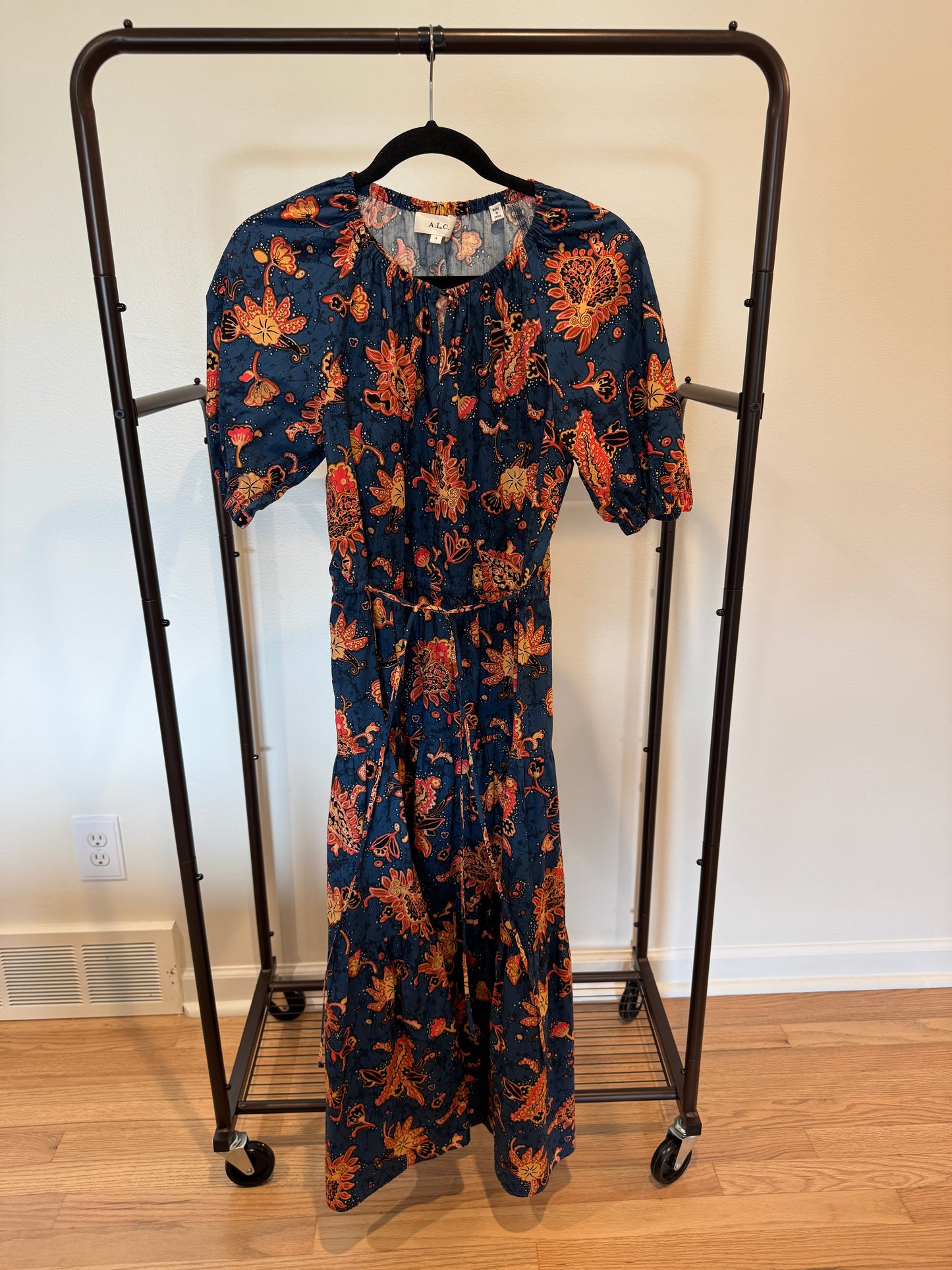 ALC Mischa Dress Blue Floral size 6