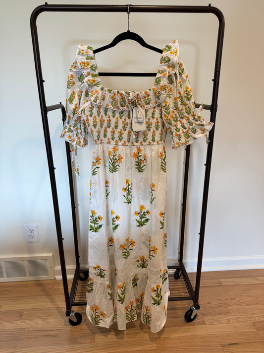 Pink City Prints Meryl Dress in Buttercup Meadow size S