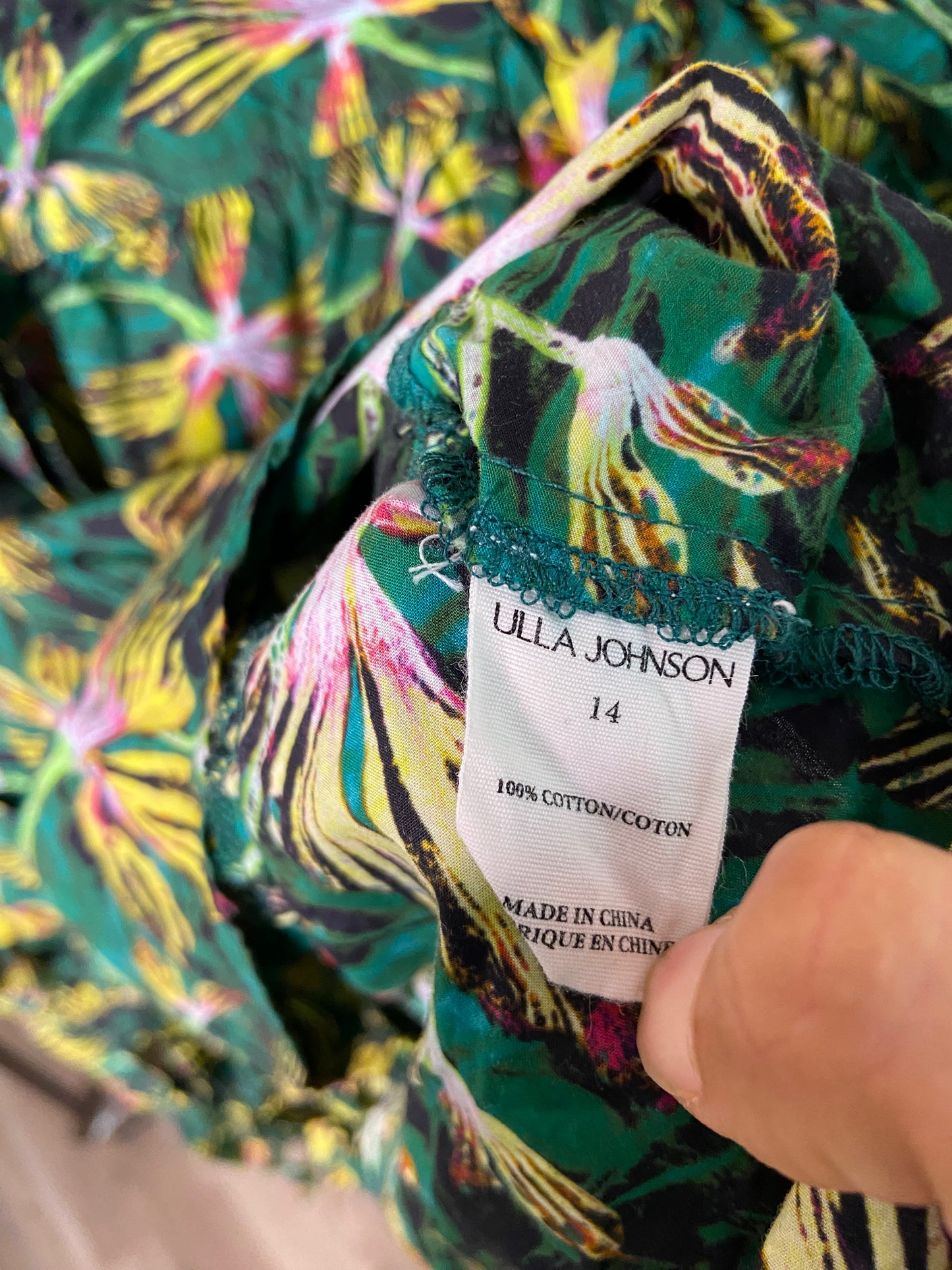 Ulla Johnson Mila Floral Print Puff Sleeve Top size 14
