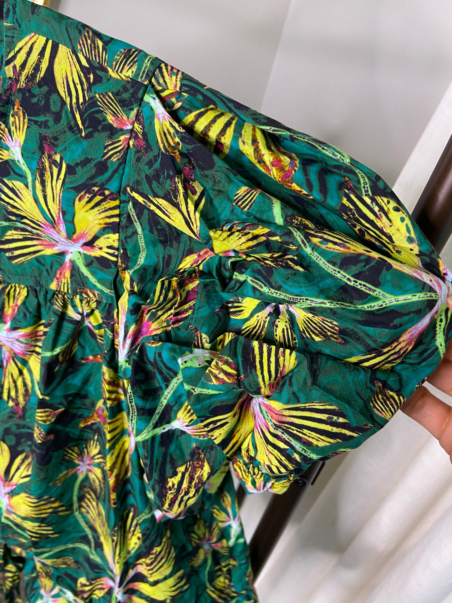 Ulla Johnson Mila Floral Print Puff Sleeve Top size 14