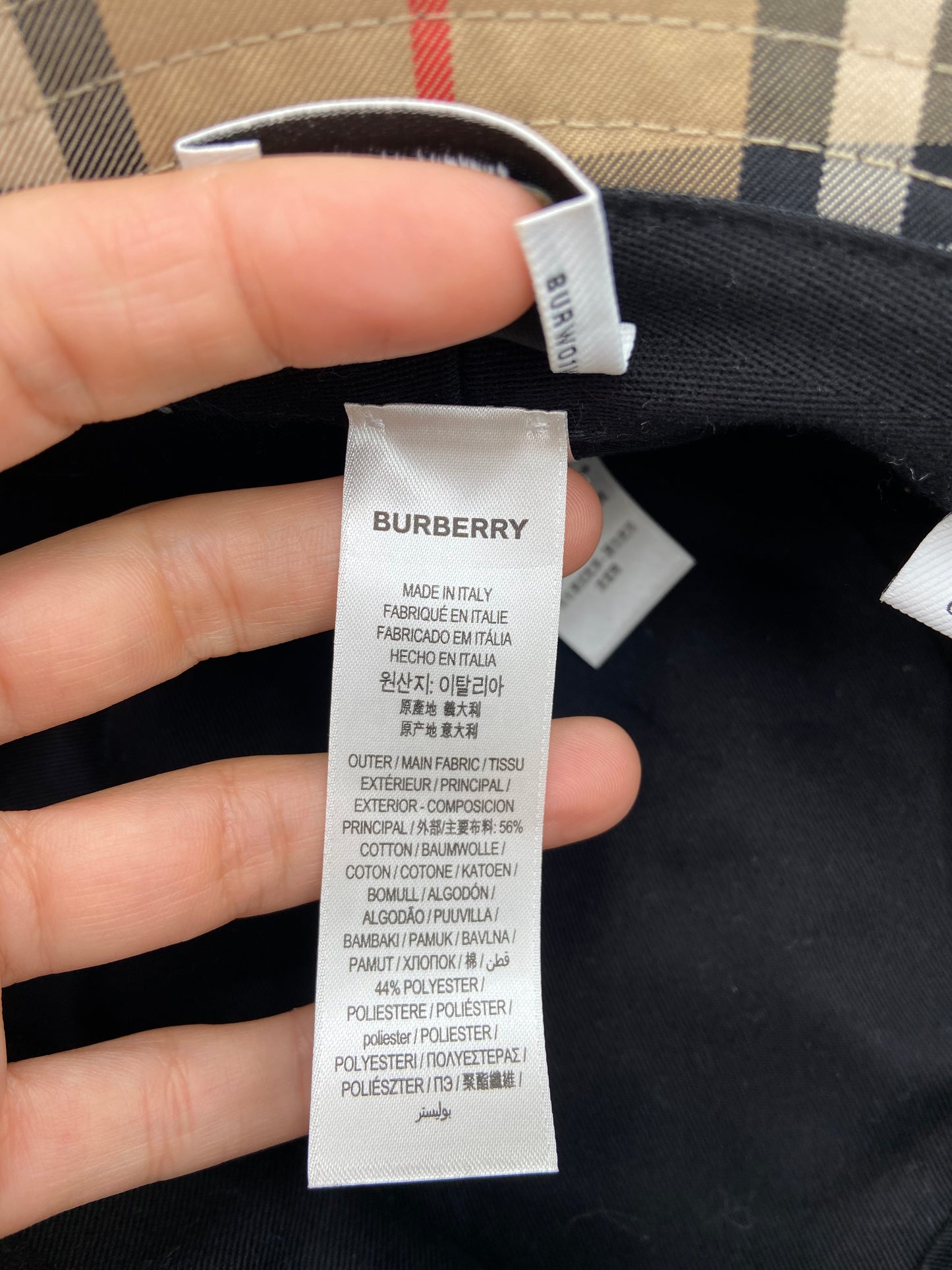 Burberry Nova Check Bucket Hat size L