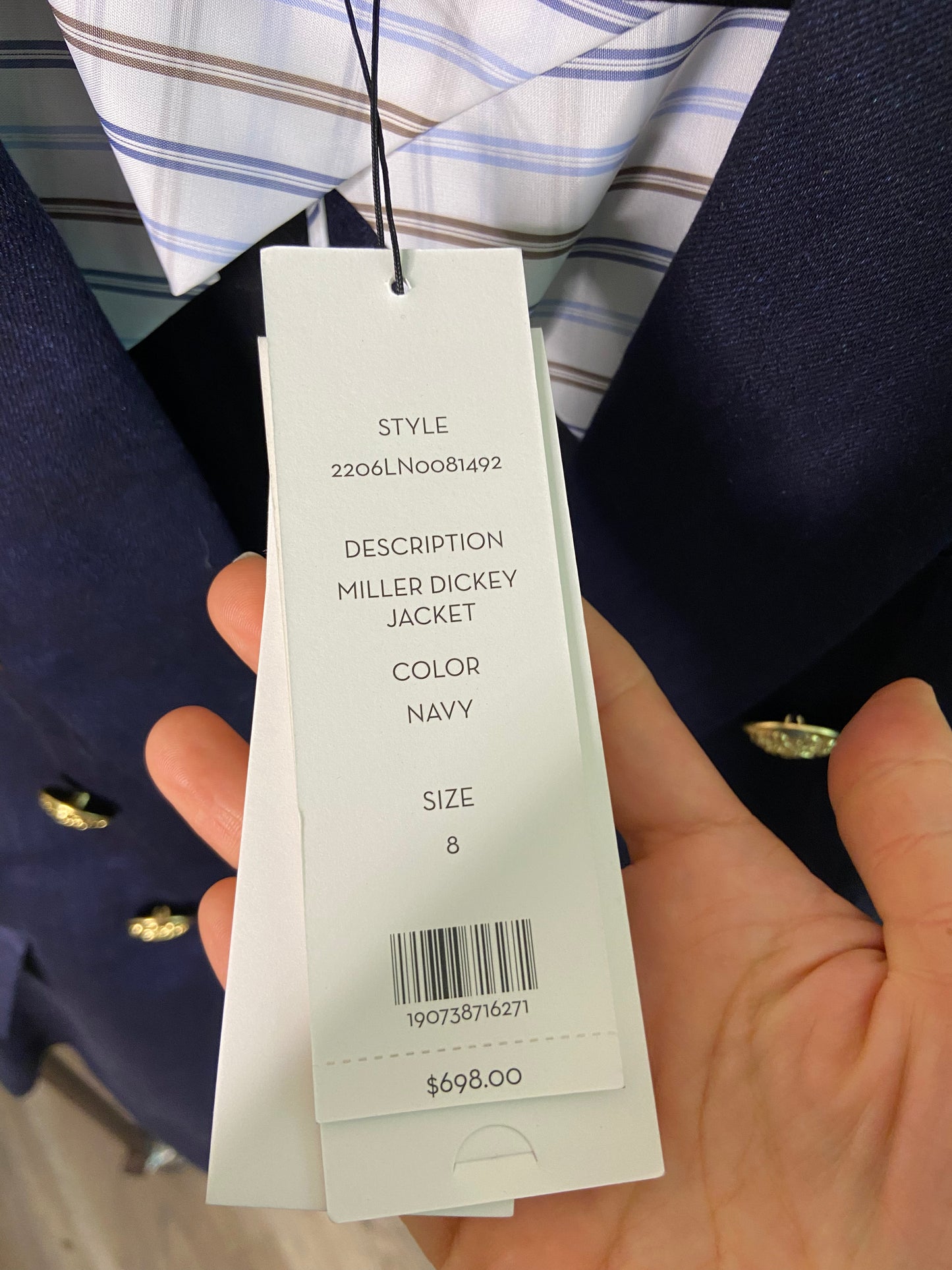 Veronica Beard Miller Denim Dickey Jacket size 8