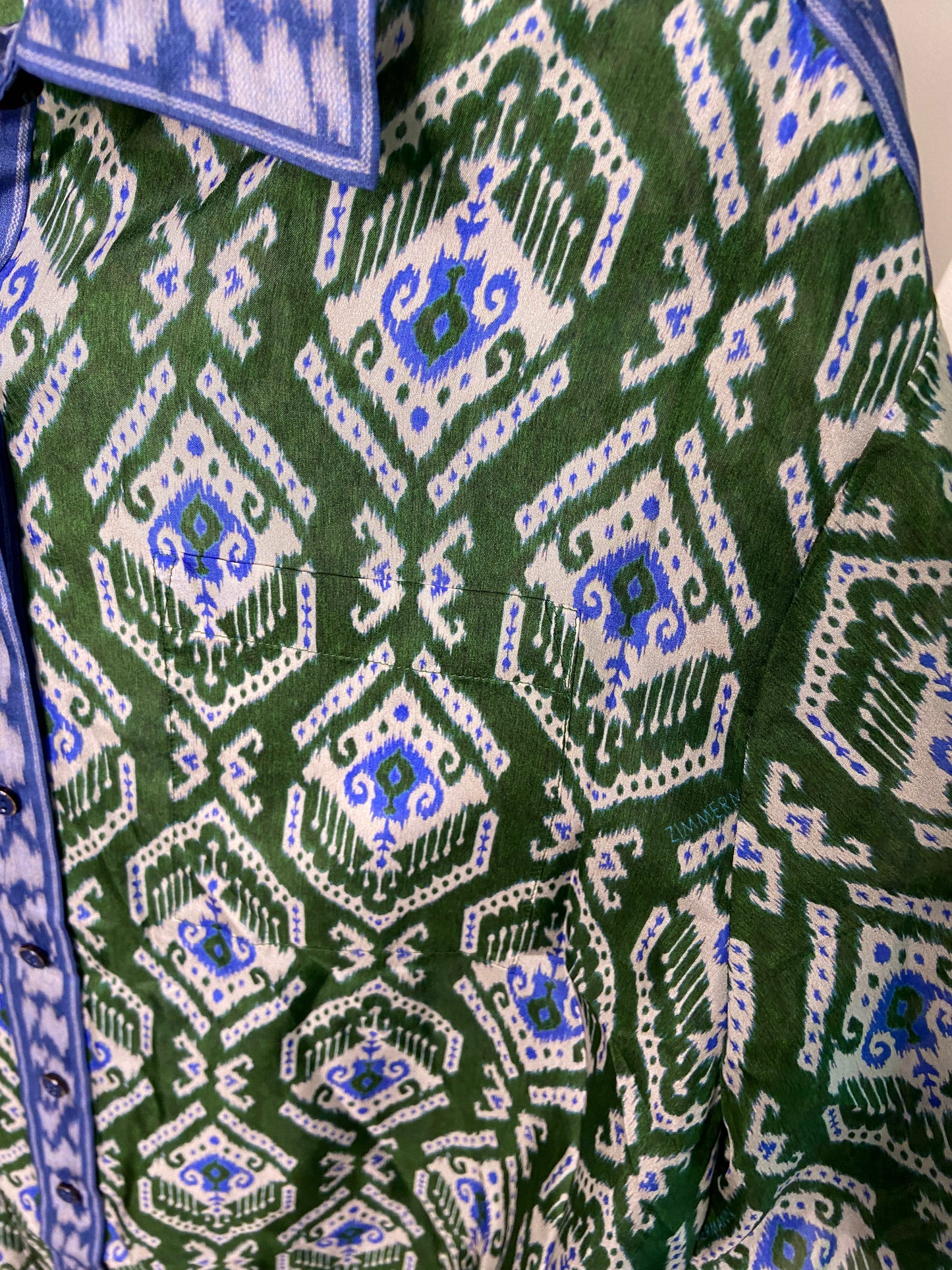Zimmermann Wylie Printed Silk Shirt size US 6