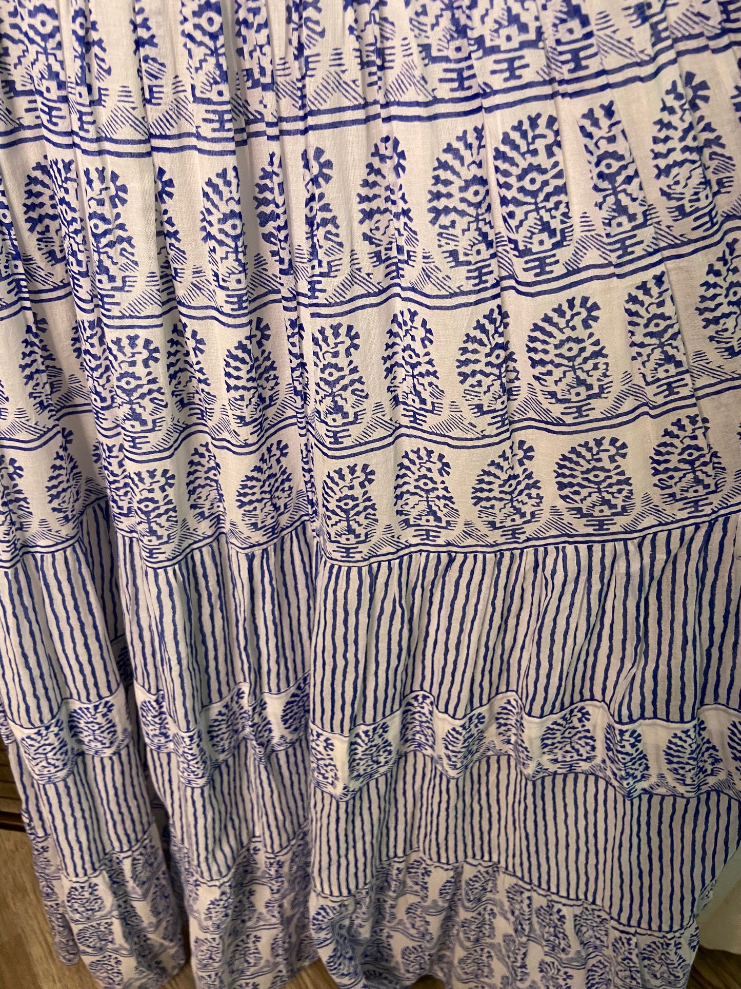 Oliphant Sorrento Blue Smocked Maxi Dress size XS