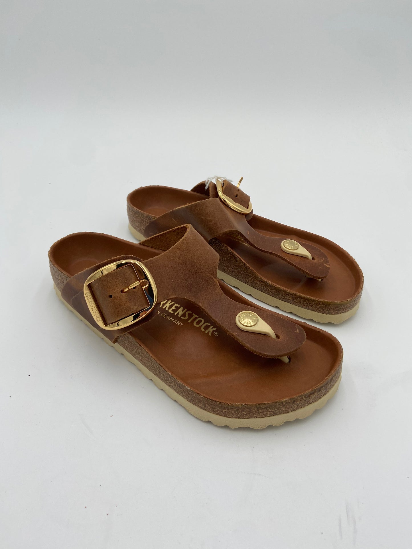 Birkenstock Gizeh Big Buckle Cognac Sandals size 36 US 5-5.5