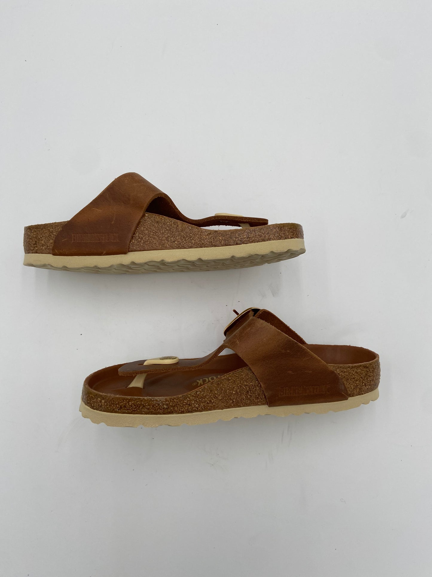 Birkenstock Gizeh Big Buckle Cognac Sandals size 36 US 5-5.5