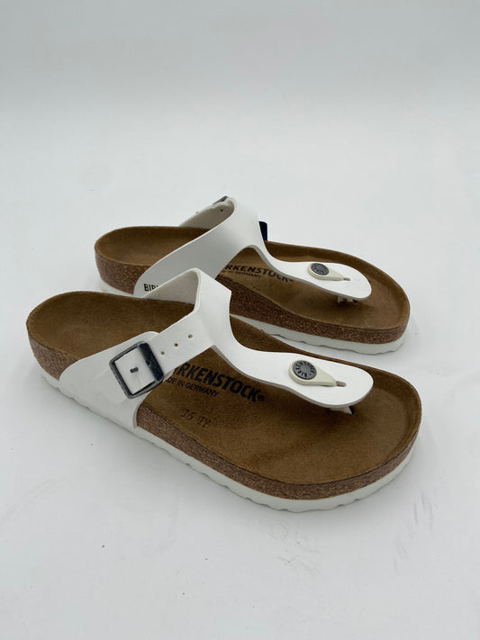 Birkenstock Gizeh Birko-Flor White Leather Sandals size 36 US 5-5.5