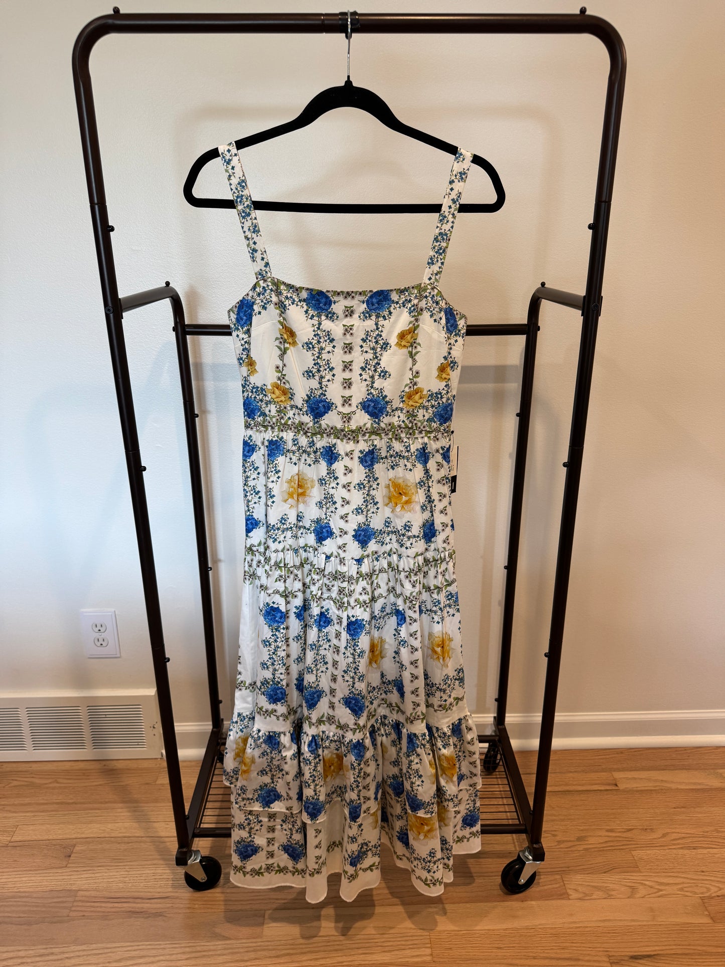 Borgo De Nor Daniela Floral-Print Cotton Midi Dress size 6