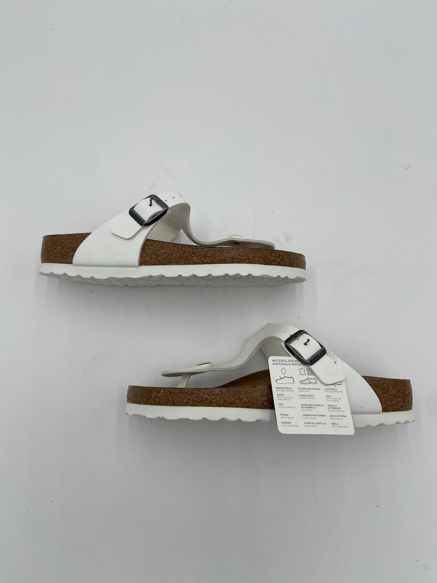 Birkenstock Gizeh Birko-Flor White Leather Sandals size 36 US 5-5.5