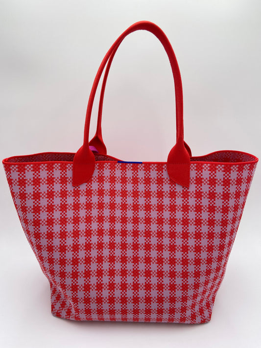 Rothy's Poppy Gingham Washable Tote
