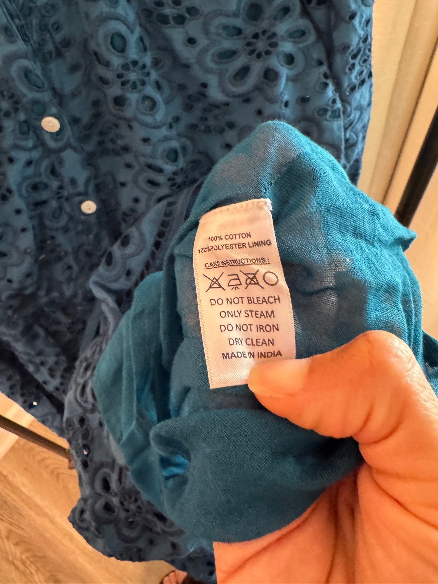 BELL Avery Turquoise Eyelet Mini Dress size S