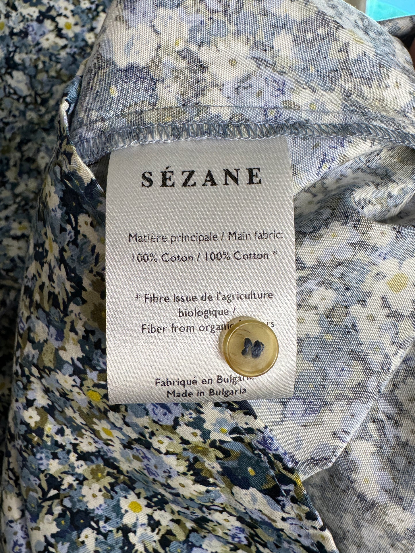 Sezane Caro Chemise Floral Ditsy Top size US 2